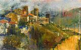 Town Canvas Paintings - Hillside Town